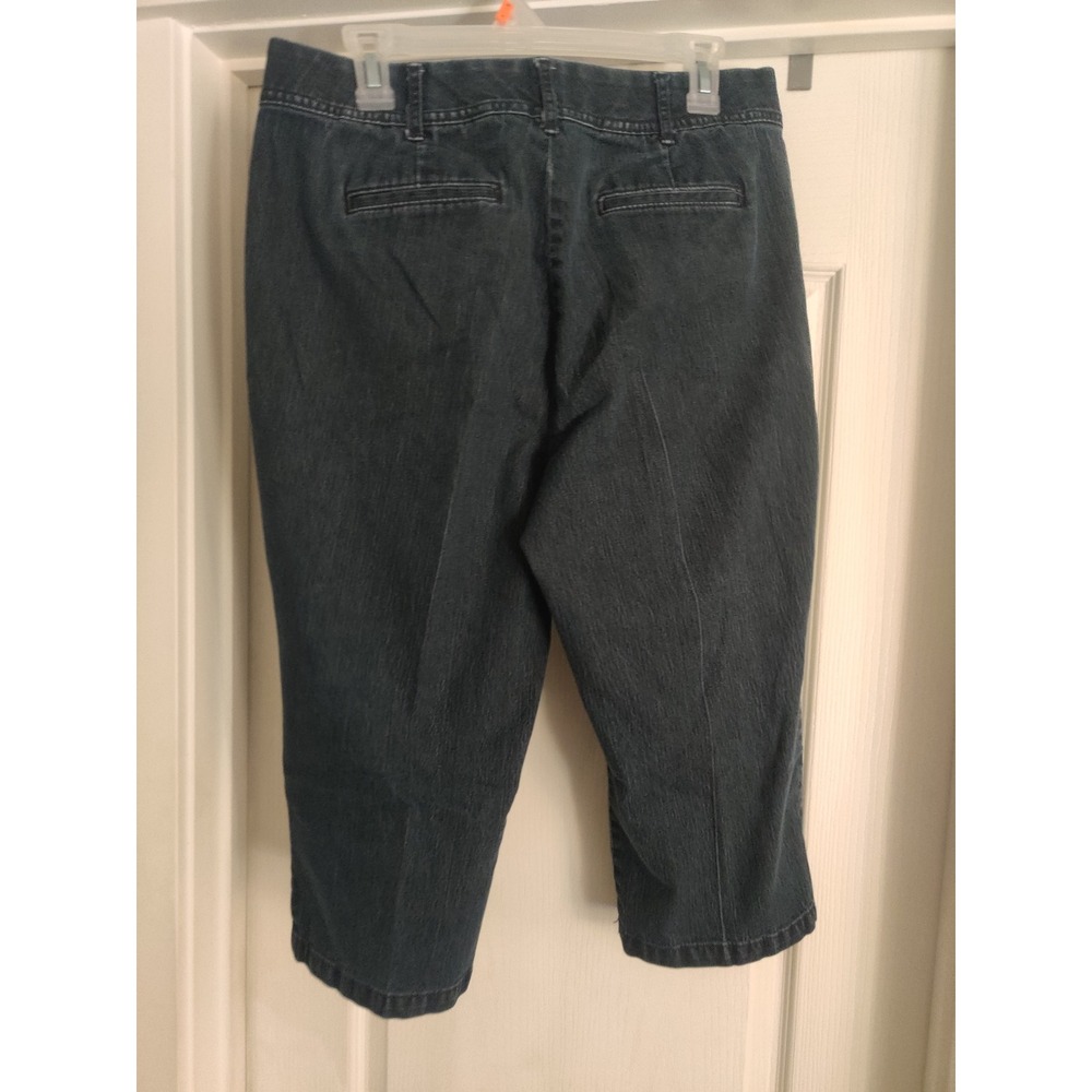 Christopher & Banks Signature Comfort Dark Wash Denim Capris Womens 12 Cropped - Picture 3 of 5